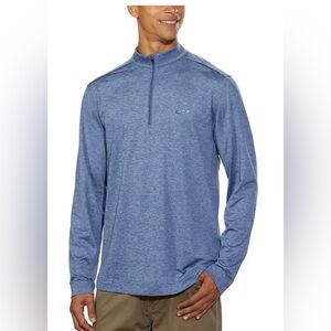 Greg Norman Blue Performance Quarter Zip UV Production Golf Stretch Top Size XXL